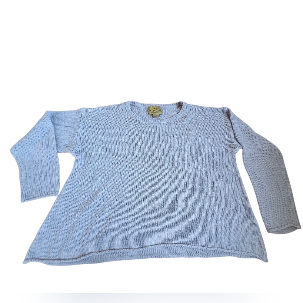 Wild Fox White Label Gray Chunky Knit Oversize Sweater Size Small